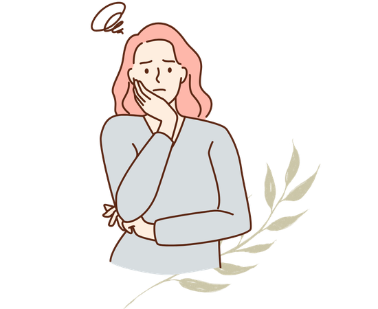 体の不調で悩む女性